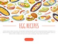 Tasty Egg Food Design with Boiled and Scrambled Egg Served on Plate Vector Template