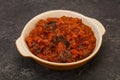 Eggplant saute with tomato and herbs