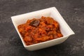 Eggplant saute with tomato and herbs