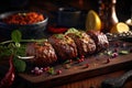 Kebab with a flavors of Middle Eastern cuisine. AI generated