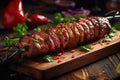 Kebab with a flavors of Middle Eastern cuisine. AI generated