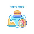 Tasty Food Meal Vector Concept Color Illustration Royalty Free Stock Photo