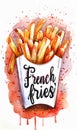 Tasty french fries, illustration, fast food Royalty Free Stock Photo