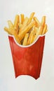 Tasty french fries, illustration, fast food Royalty Free Stock Photo