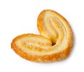 Tasty french palmier cookie isolated on white Royalty Free Stock Photo