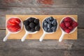 Tasty fresh autumn berries in a rustic kitchen