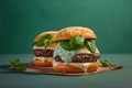 Tasty Fresh Burger. Illustration AI Generative