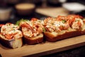 Tasty lobster roll sandwiches, food photography, photorealistic illustration