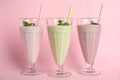 Tasty fresh milk shakes Royalty Free Stock Photo