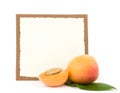 Tasty fresh peach with banner Royalty Free Stock Photo