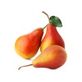 Tasty fresh ripe pears isolated on white Royalty Free Stock Photo