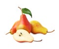 Tasty fresh ripe pears isolated on white Royalty Free Stock Photo