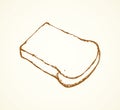 Piece of loaf. Vector drawing Royalty Free Stock Photo