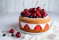 Tasty fresh strawberry cake homemade traditional gourmet sweet dessert Royalty Free Stock Photo