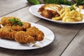 Tasty fried chicken kebob Royalty Free Stock Photo