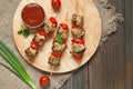 Tasty fried turkey or chicken kebab skewers bbq