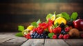 tasty fruits background with fresh fruit various background. healthy food fresh fruits Royalty Free Stock Photo