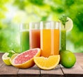 Tasty fruits and juice with vitamins Royalty Free Stock Photo