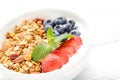 Tasty granola with fresh berries Royalty Free Stock Photo