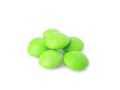 Tasty green chewing gums isolated on white Royalty Free Stock Photo