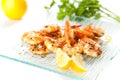 Tasty grilled prawn salad Royalty Free Stock Photo