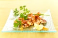 Tasty grilled prawn salad