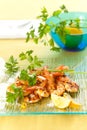 Tasty grilled prawn salad Royalty Free Stock Photo