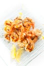 Tasty grilled prawn salad Royalty Free Stock Photo