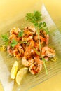 Tasty grilled prawn salad Royalty Free Stock Photo