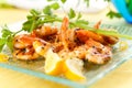 Tasty grilled prawn salad Royalty Free Stock Photo