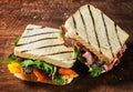 Tasty grilled sandwiches from a summer BBQ Royalty Free Stock Photo