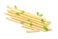 Tasty grissini breadsticks isolated on white background Royalty Free Stock Photo