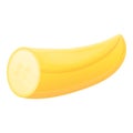 Tasty half banana icon, cartoon style