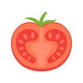 Tasty half tomato icon flat isolated vector