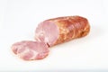 Tasty Ham over white background Royalty Free Stock Photo