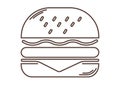 Tasty Hamburger Flat Design Icon Vector