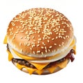 tasty hamburger with fresh and tasty cheese