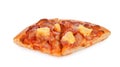 Tasty hawaiian pizza isolated on white background.