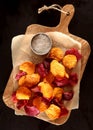 Tasty healthy beetroot chips Royalty Free Stock Photo