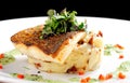 Tasty healthy fish fillet with potato puree