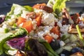 A Tasty and Healthy looking Salad with fruits and vegetables Close Up