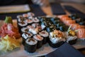 Tasty, healthy, healthy sushi served at a resteraunt dinner