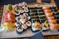 Tasty, healthy, healthy sushi served at a resteraunt dinner