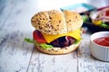 Tasty homemade burger Royalty Free Stock Photo