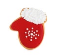 Tasty homemade Christmas cookie on white Royalty Free Stock Photo