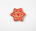 Tasty homemade Christmas cookie on white , top view Royalty Free Stock Photo