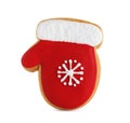 Tasty homemade Christmas cookie on white Royalty Free Stock Photo