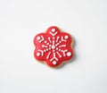 Tasty homemade Christmas cookie on white , top view Royalty Free Stock Photo