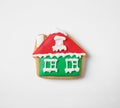 Tasty homemade Christmas cookie on white , top view Royalty Free Stock Photo