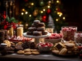 Tasty homemade christmas cookies on a table.